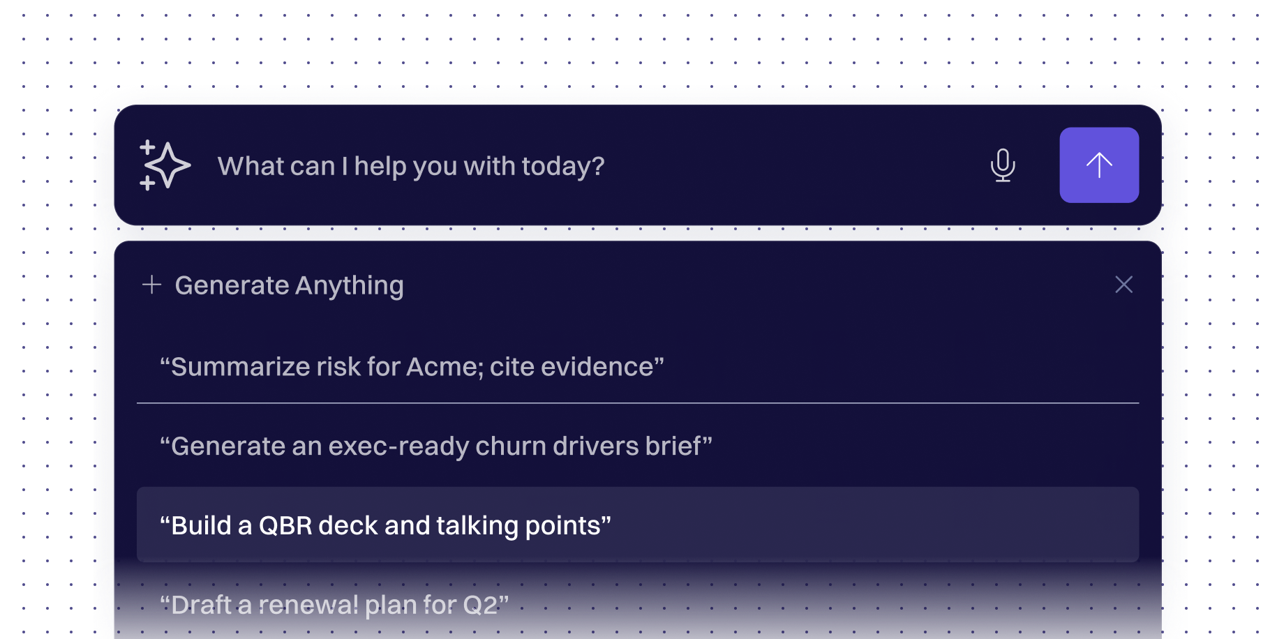 AI agent chat interface - generate anything